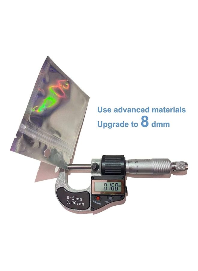 XiuWoo 100-Piece Laser Foil Storage Pouch Seal Bag Set Clear/Silver/Blue 8x10cm - Image 5