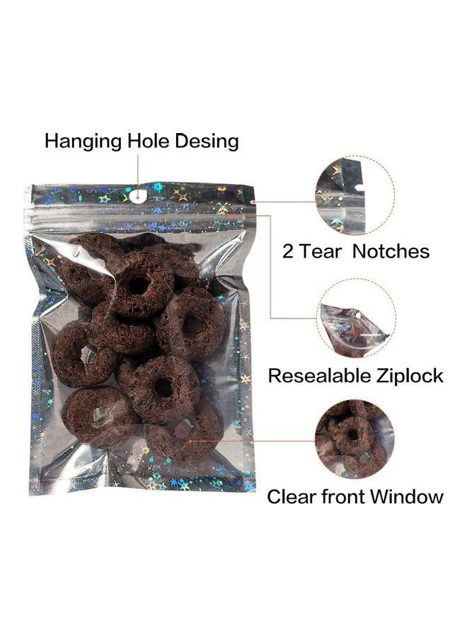 XiuWoo 100-Piece Laser Foil Storage Pouch Seal Bag Set Clear/Blue/Purple 20x12cm - Image 1