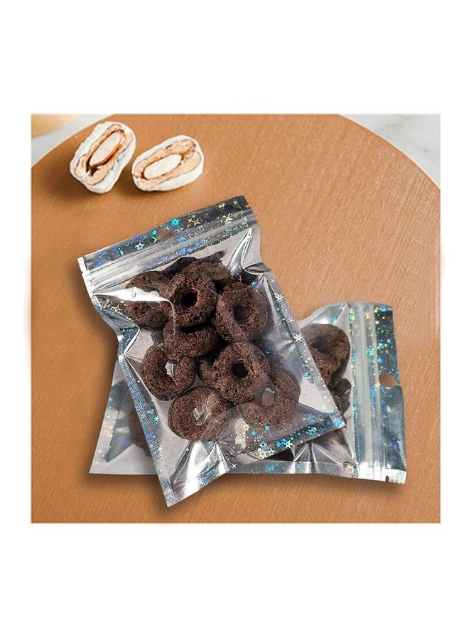 XiuWoo 100-Piece Laser Foil Storage Pouch Seal Bag Set Clear/Blue/Purple 20x12cm - Image 2