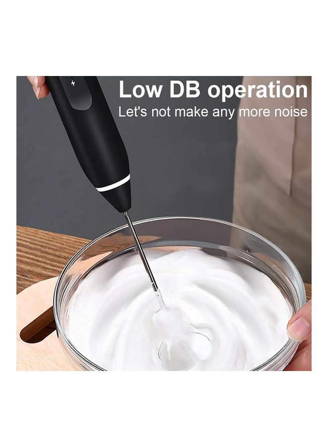 XiuWoo Electric Milk Frother Maker With Whisk Set Black/Silver - Image 2