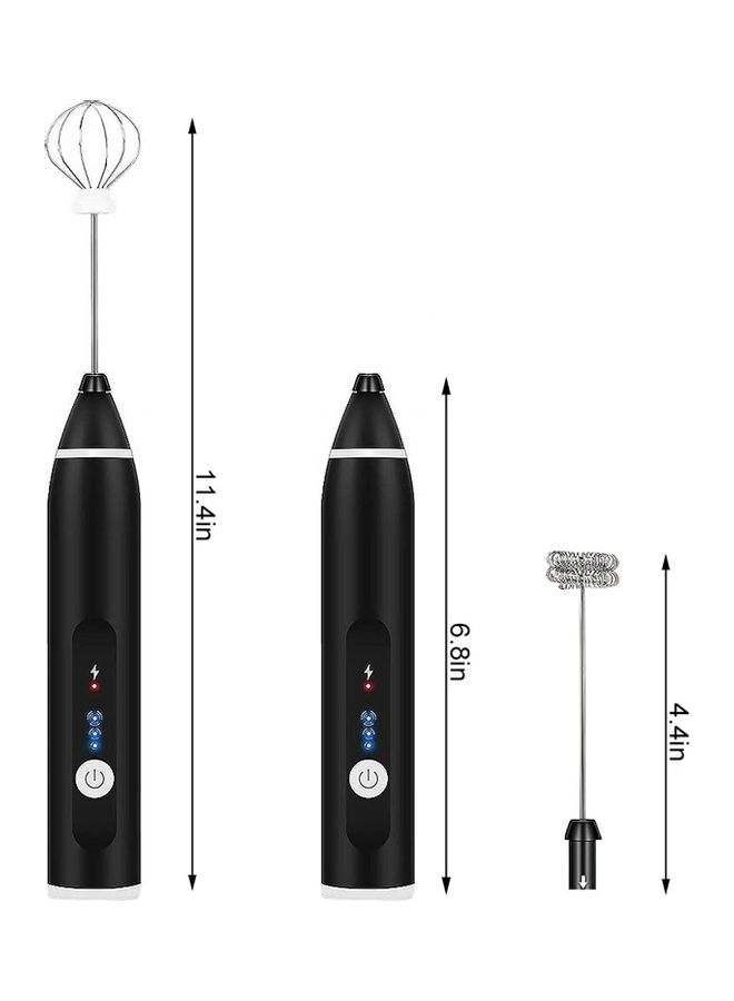 XiuWoo Electric Milk Frother Maker With Whisk Set Black/Silver - Image 3