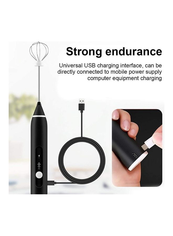 XiuWoo Electric Milk Frother Maker With Whisk Set Black/Silver - Image 5