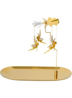 XiuWoo Metal Spinning Candle Holder Gold 7x7.3inch  - Image 1