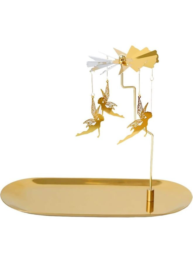 XiuWoo Metal Spinning Candle Holder Gold 7x7.3inch  - Image 1
