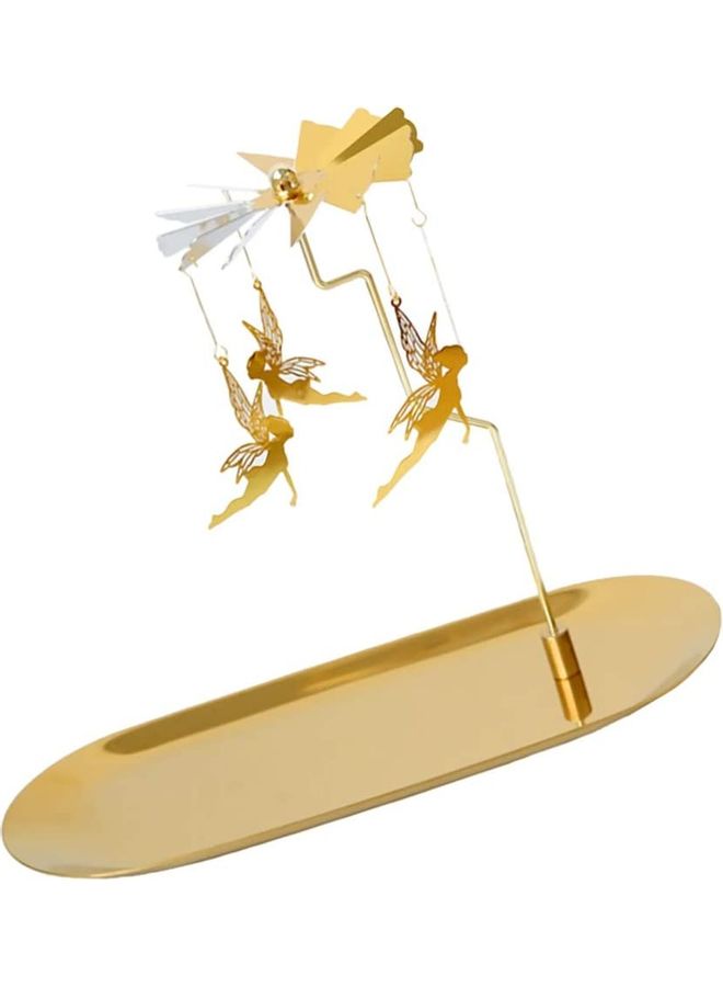 XiuWoo Metal Spinning Candle Holder Gold 7x7.3inch  - Image 3
