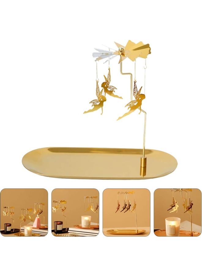 XiuWoo Metal Spinning Candle Holder Gold 7x7.3inch  - Image 4