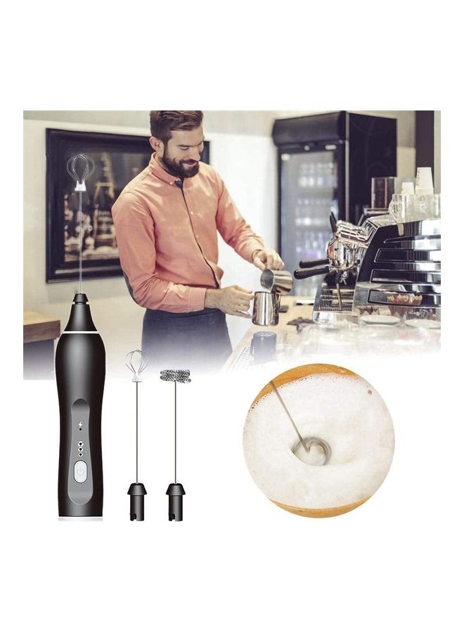 شو وو مجموعة أداة كهربائية لصنع رغوة الحليب مع مخفقة أسود/فضي - Image 5