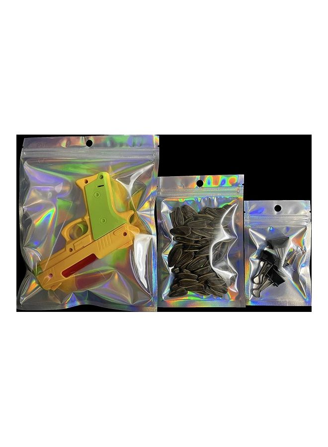 XiuWoo 100-Piece Resealable Smell-Proof Foil Pouch Multicolour 14x20cm - Image 3