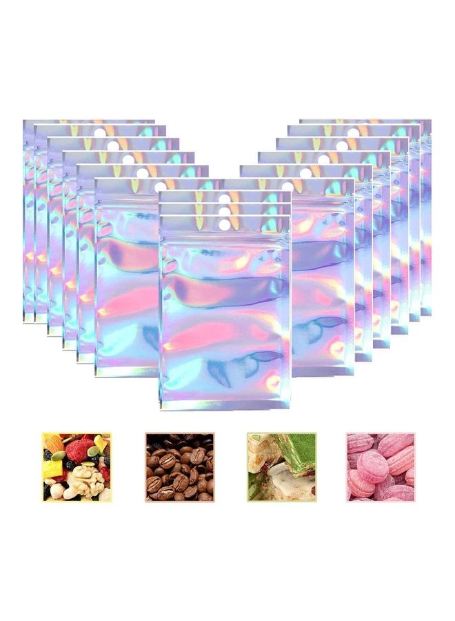 XiuWoo 100-Piece Resealable Smell-Proof Foil Pouch Multicolour 12x20cm  - Image 1