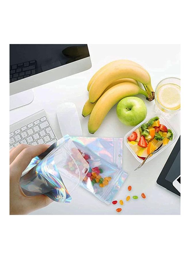 XiuWoo 100-Piece Resealable Smell-Proof Foil Pouch Multicolour 12x20cm  - Image 4