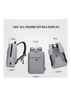 ماركة غير محددة حقيبة ظهر للحاسوب المحمول مع منفذ شحن USB رمادي  - Image 3