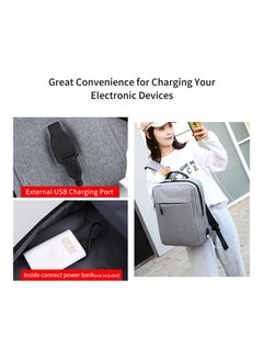ماركة غير محددة حقيبة ظهر للحاسوب المحمول مع منفذ شحن USB رمادي  - Image 4