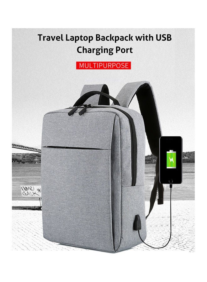 Generic - Laptop Backpack With USB Charging Port Grey - Image 1