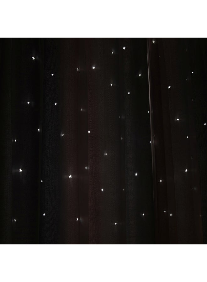 Decdeal - Double Layer Star Window Curtains Multicolour - Image 1