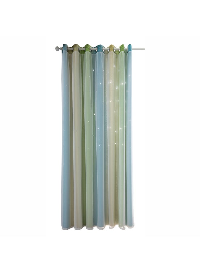 Decdeal - Double Layer Star Window Curtains Multicolour - Image 1