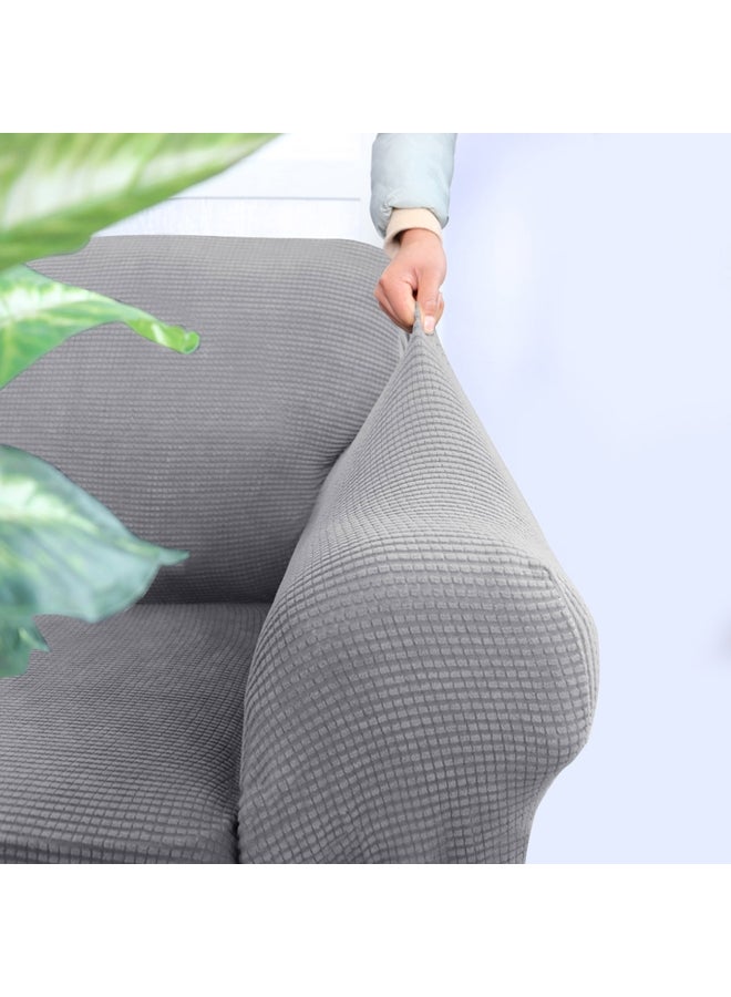 Decdeal 4-Seat Sofa Cover Set Grey - Image 2