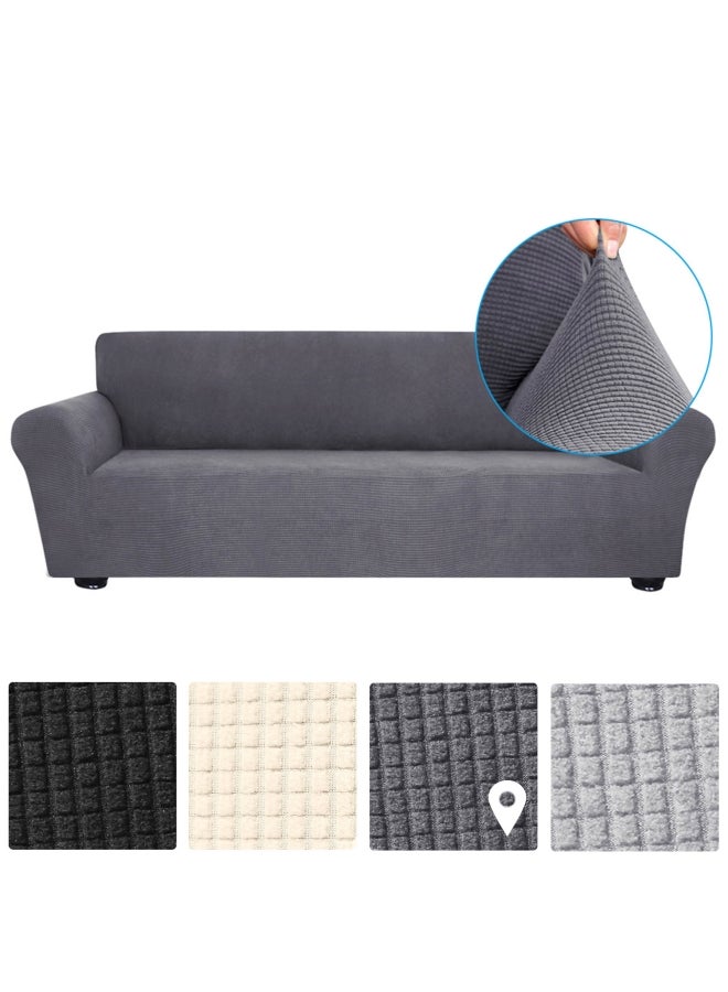 Decdeal 4-Seat Sofa Cover Set Grey 8.27 x 4.72 x 2.36cm  - Image 1