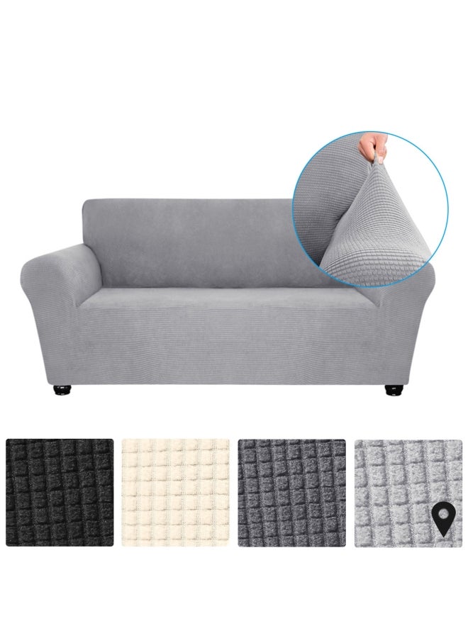 Decdeal - 3-Seat Sofa Cover Set Grey - Image 1