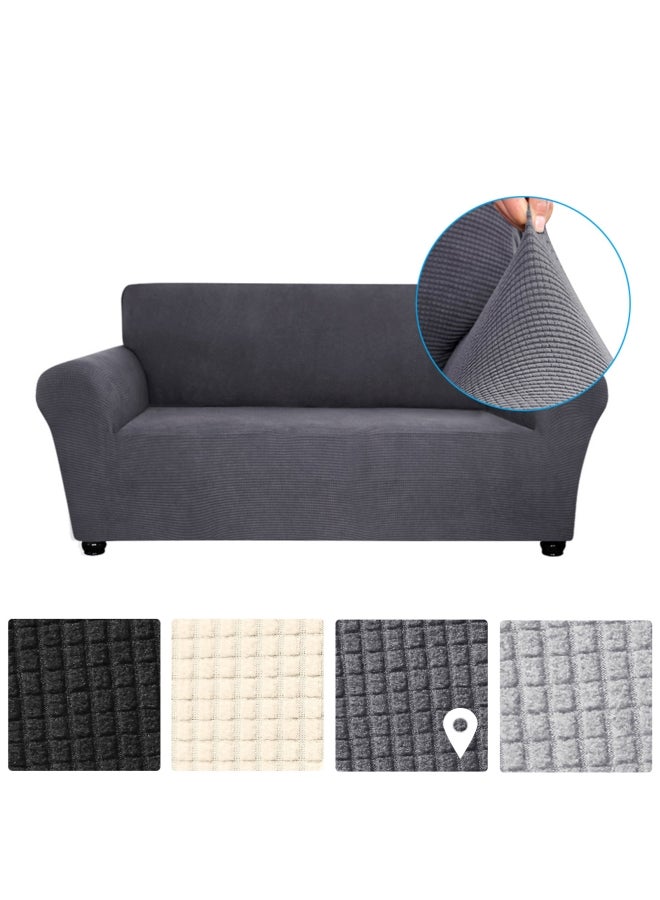 Decdeal - 2-Seat Sofa Cover Set Grey 145x185cm - Image 1