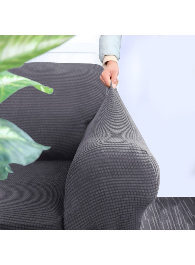 Decdeal - 2-Seat Sofa Cover Set Grey 145x185cm - Image 1