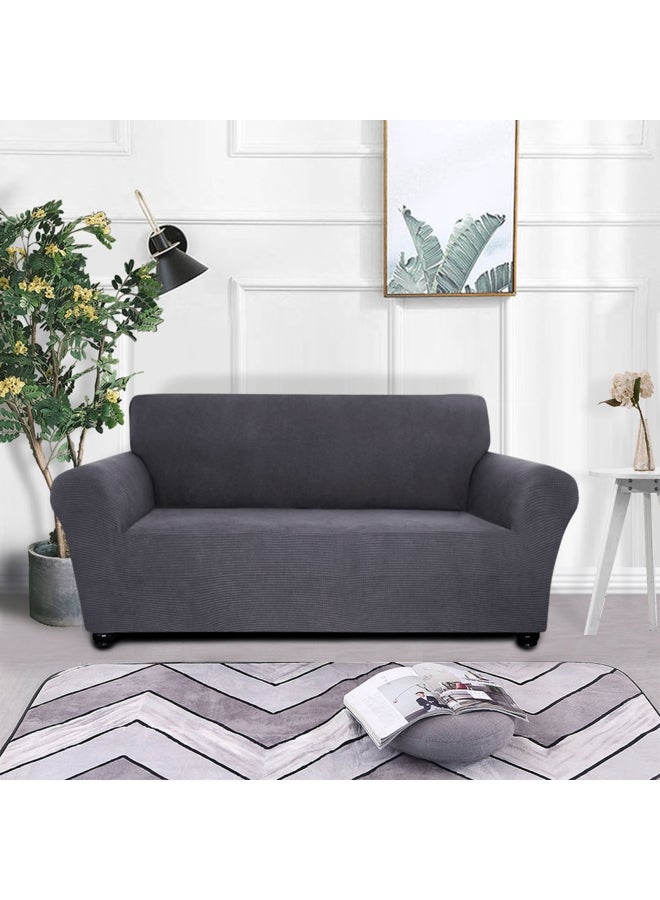 Decdeal - 2-Seat Sofa Cover Set Grey 145x185cm - Image 1