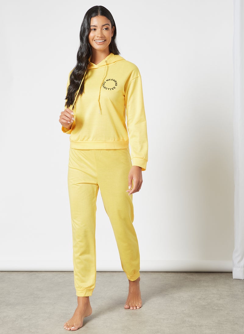 Aila 2-Piece Loungewear Hoodie And Joggers Set Yellow - Image 1