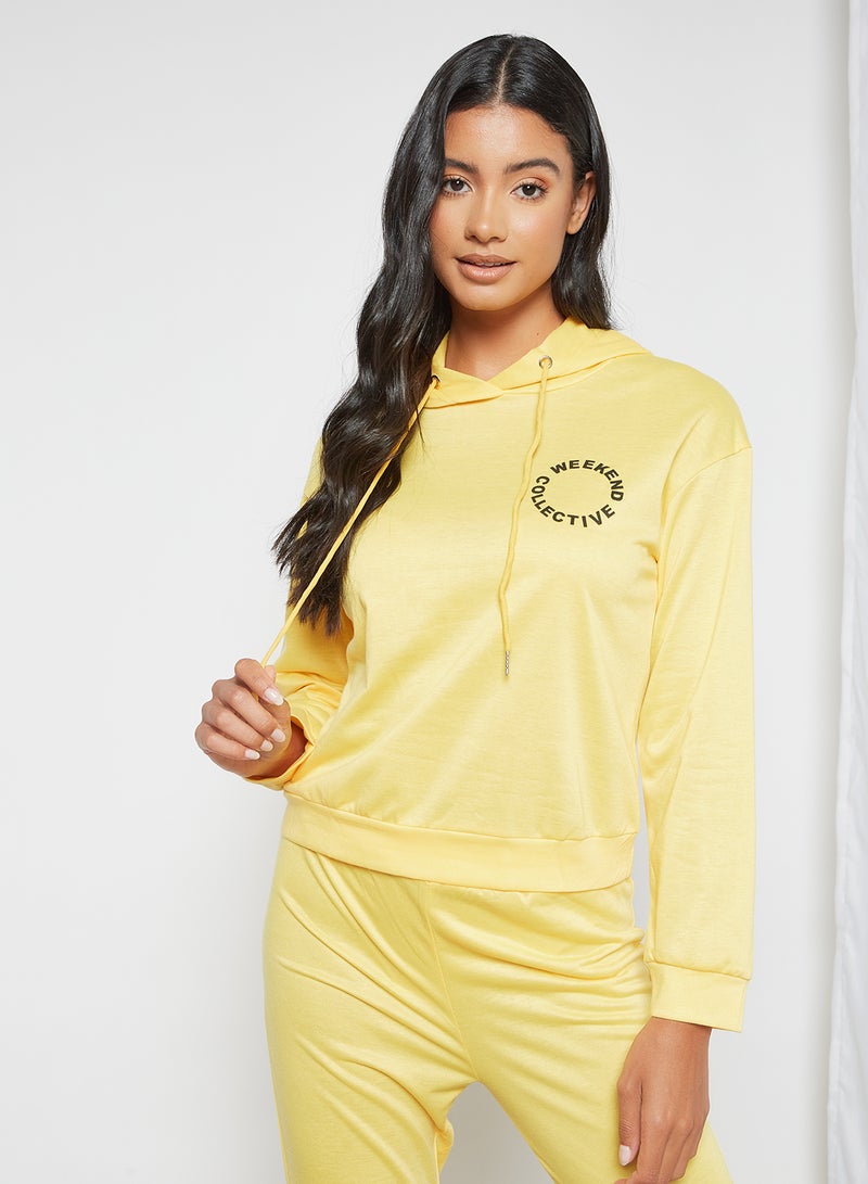 Aila 2-Piece Loungewear Hoodie And Joggers Set Yellow - Image 3