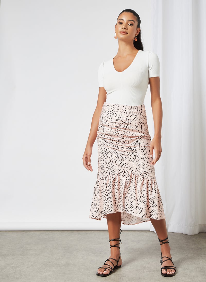 Aila Casual Printed Skirt Pink/Black  - Image 3