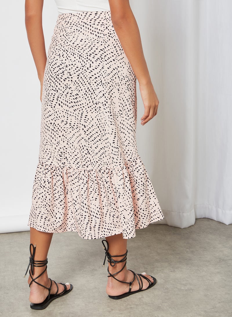 Aila Casual Printed Skirt Pink/Black  - Image 2