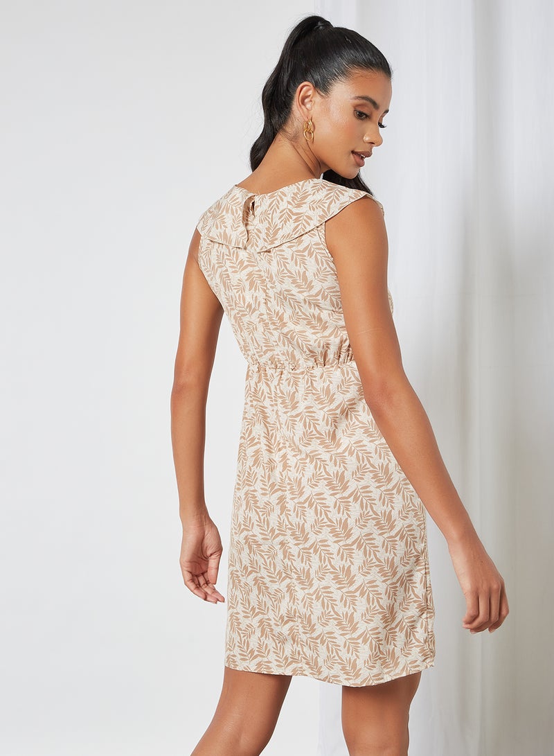 Aila Casual Mini Dress Beige/White  - Image 2
