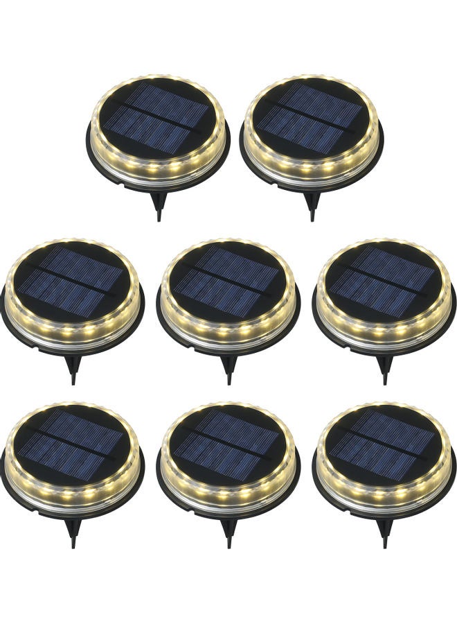 Generic 8-Piece LED Solar Deck Light Warm Yellow  - Image 1