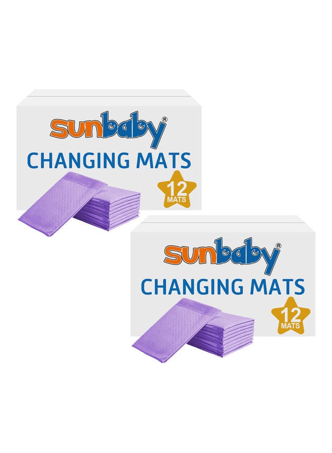 SunBaby Disposable Changing Mats - Pack Of 12 - Buy 1 Get 1 Free - Lavender - Image 1