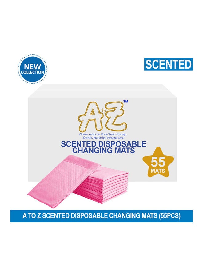 A TO Z Scented Disposable Changing Mats - Pack Of 55 - Pink  - Image 2