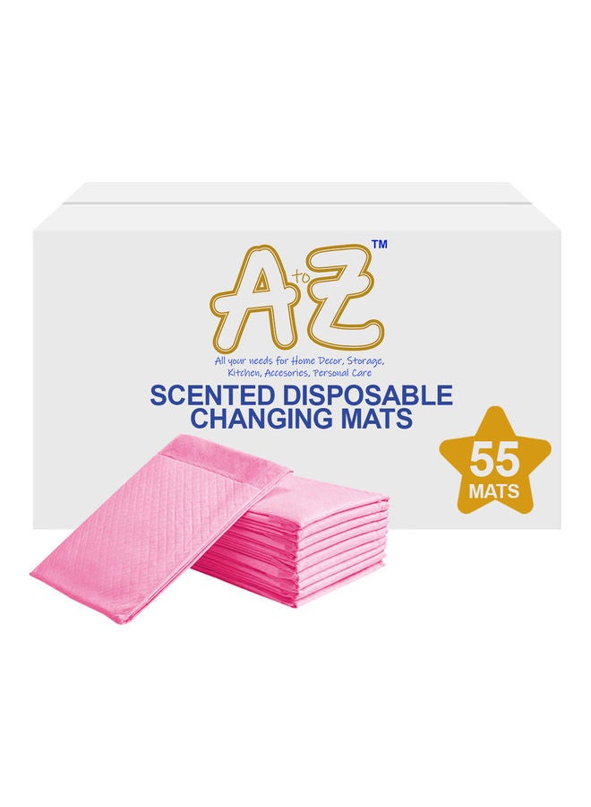 A TO Z Scented Disposable Changing Mats - Pack Of 55 - Pink  - Image 1