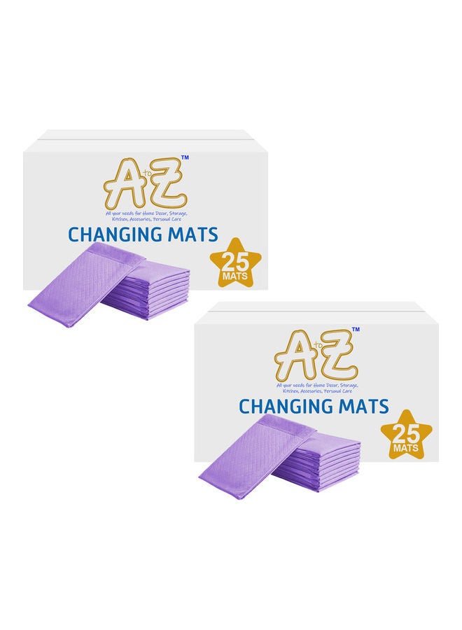 A TO Z Disposable Changing Mats - Pack Of 25, 25x2, 50 Mats- Lavender
