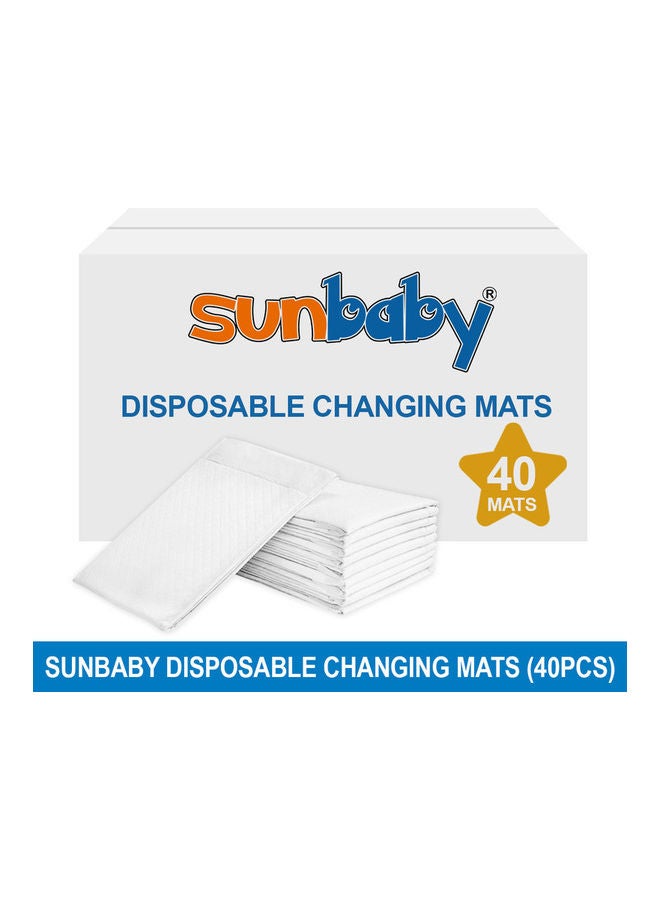 SunBaby Disposable Changing Mats - Pack Of 40 - White  - Image 2