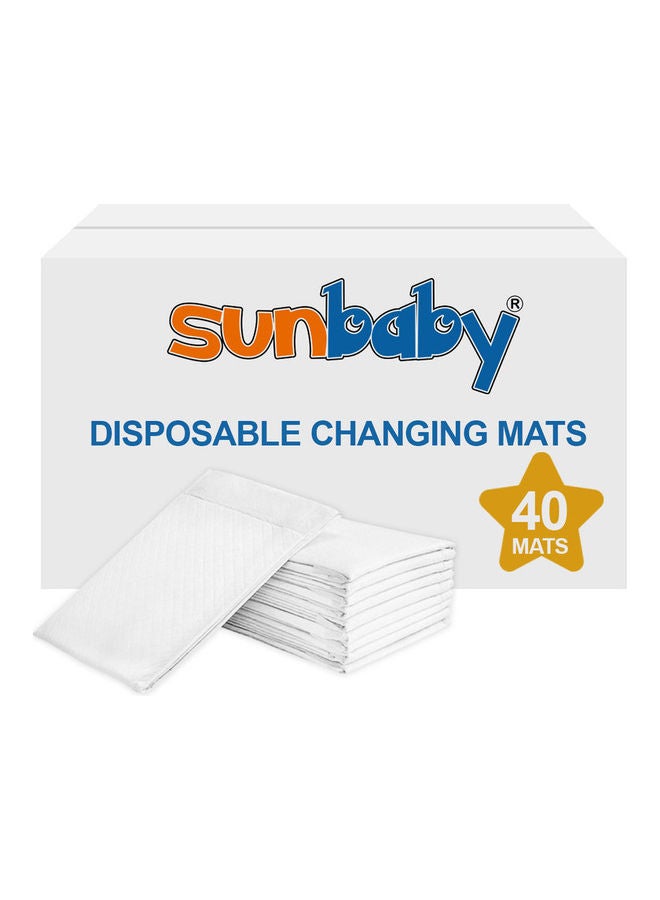 SunBaby Disposable Changing Mats - Pack Of 40 - White  - Image 1