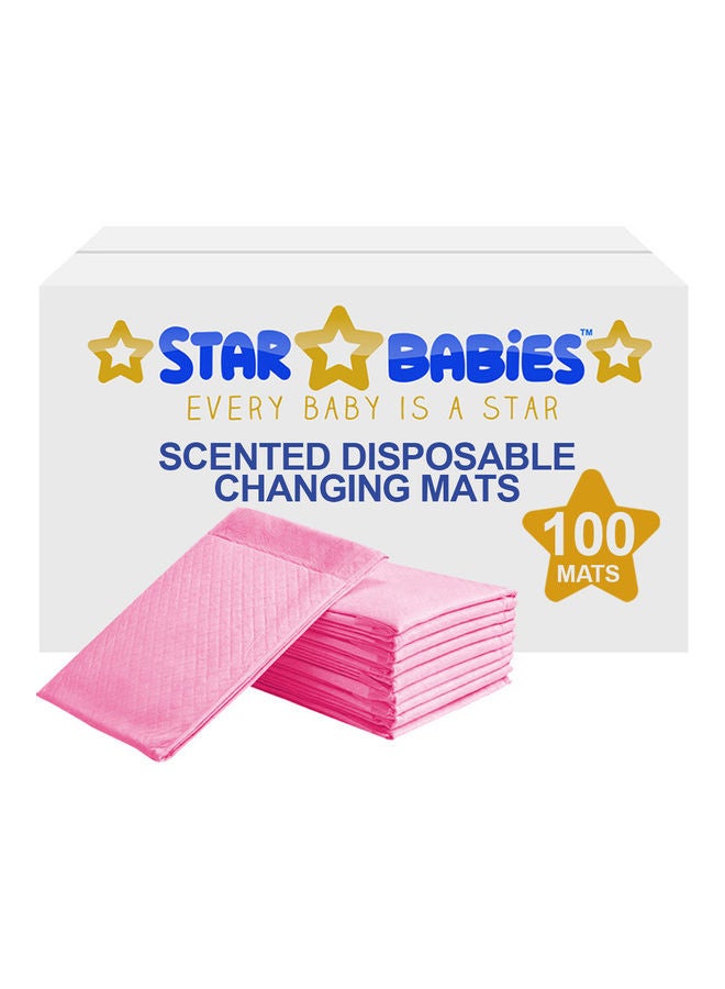 STAR BABiES Scented Disposable Changing Mats - Pack Of 100 - Pink - Image 1