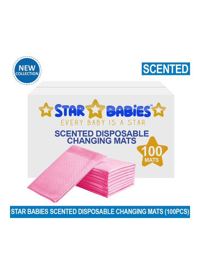STAR BABiES Scented Disposable Changing Mats - Pack Of 100 - Pink - Image 2