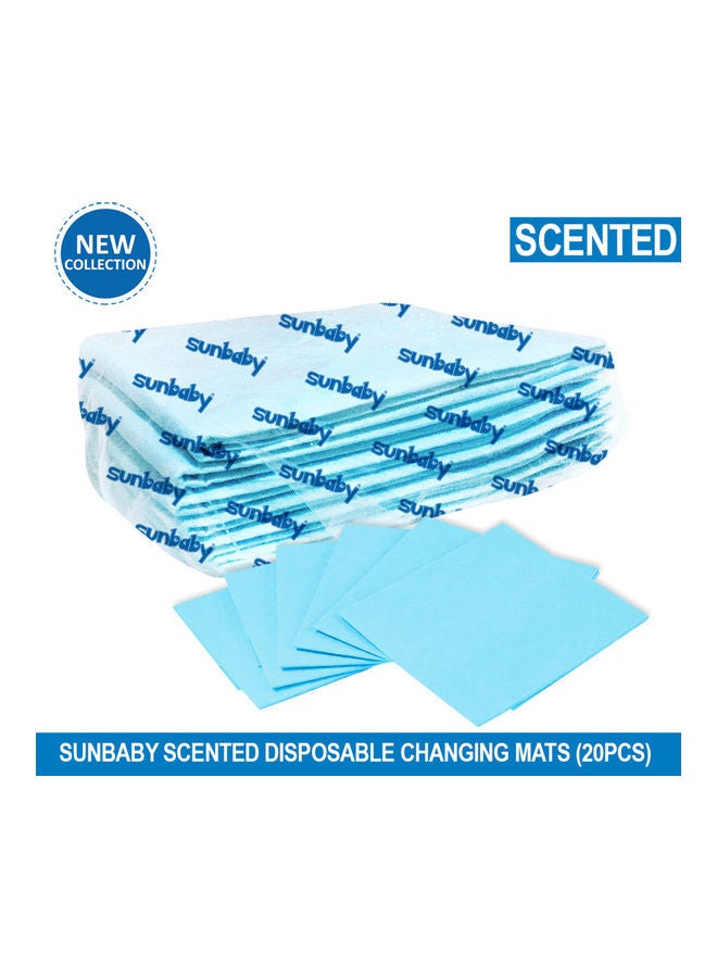 SunBaby - Scented Disposable Changing Mats - Pack Of 20 - Blue - Image 1