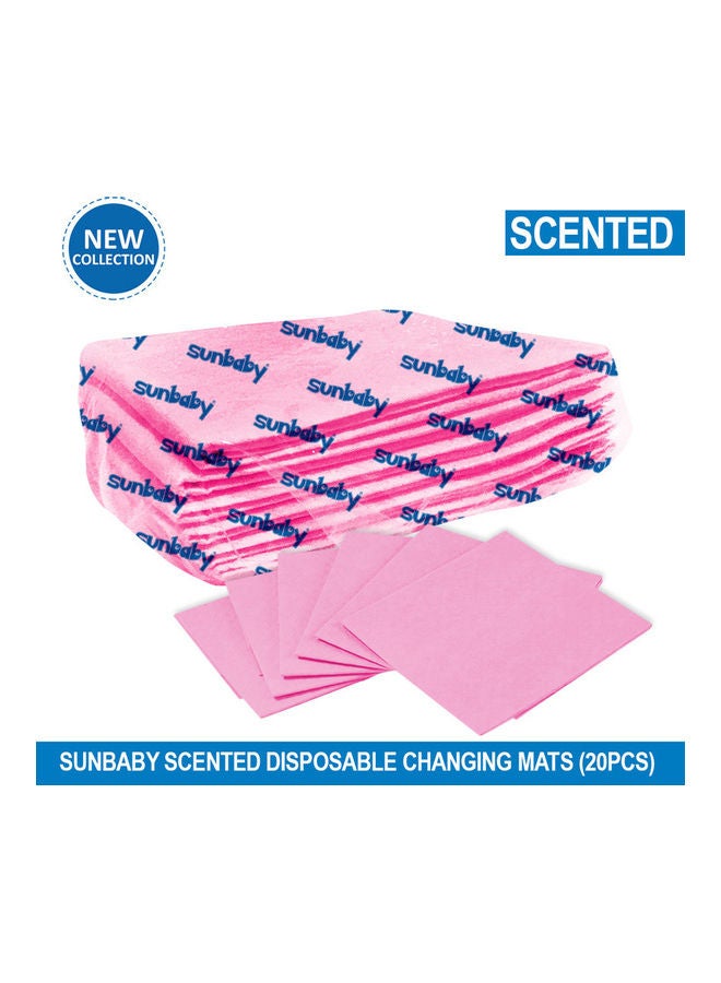 SunBaby Scented Disposable Changing Mats - Pack Of 20 - Pink - Image 2