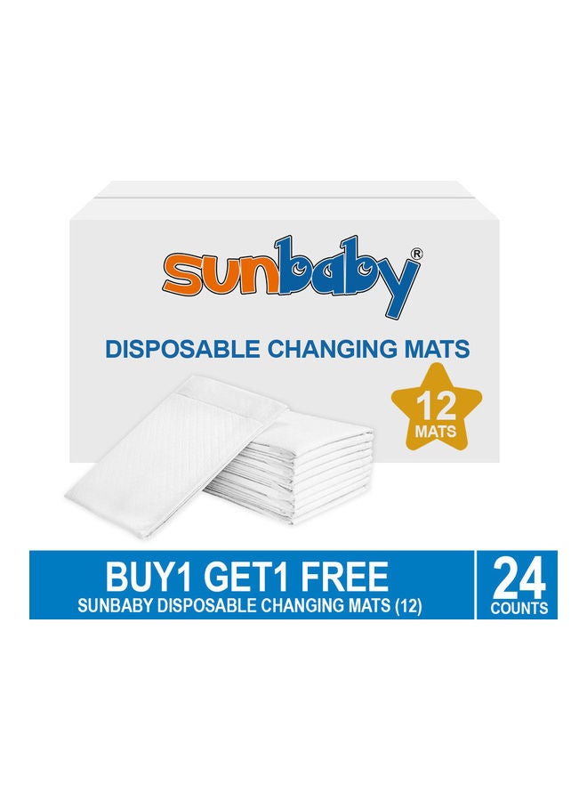 SunBaby Disposable Changing Mats - Pack Of 12, 12x2, 24 Mats - White  - Image 2