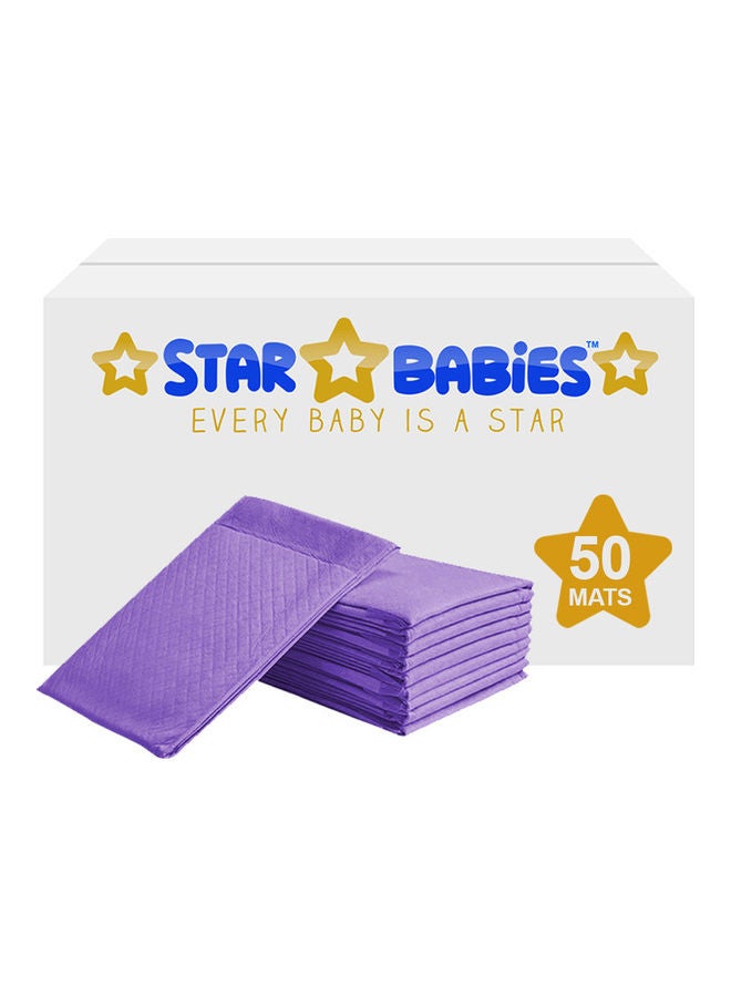 STAR BABiES Disposable Changing Mats - Value Pack Of 50 - Lavender - Image 1