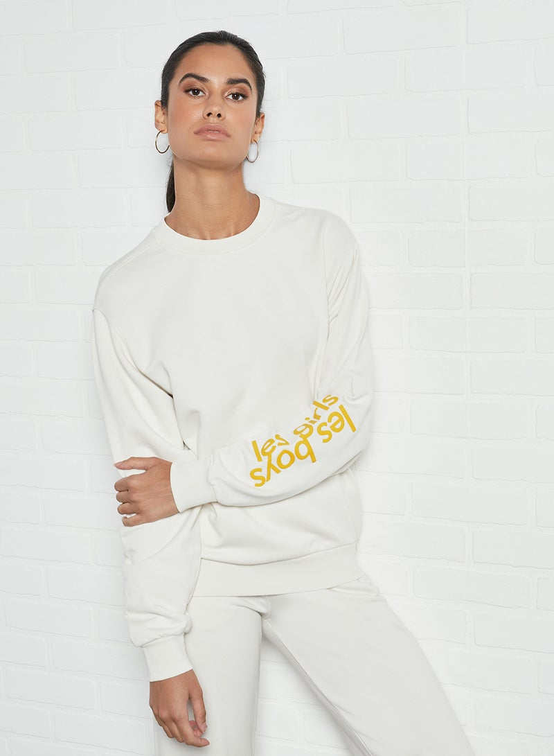 Les Girls Les Boys Logo Sweatshirt White  - Image 1