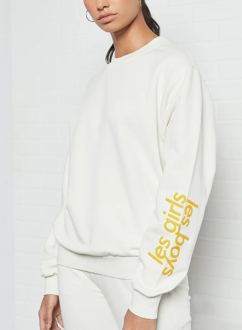 Les Girls Les Boys Logo Sweatshirt White
