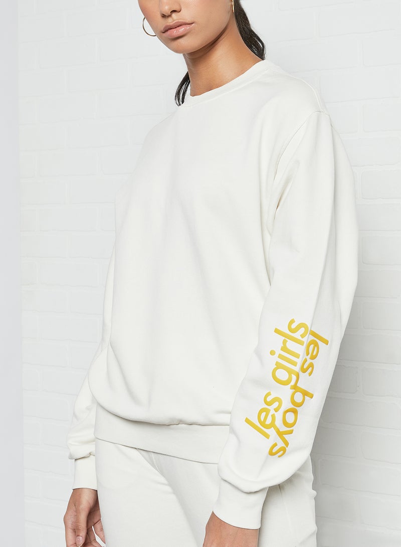 Les Girls Les Boys Logo Sweatshirt White  - Image 4