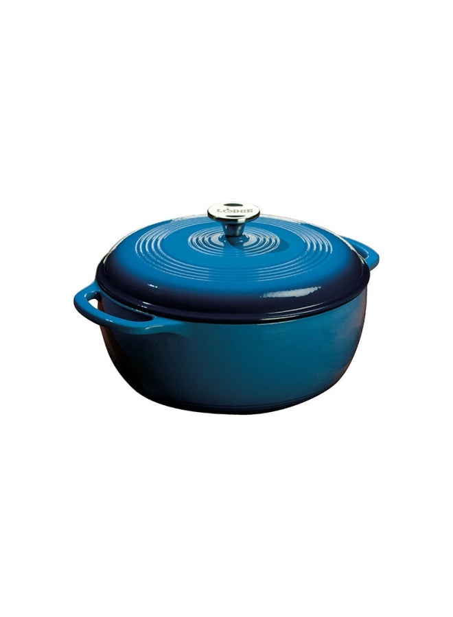 LODGE Quart Enameled Cast Iron Dutch Oven And Lid Blue 35.56 x 17.78 x 30.48cm  - Image 1