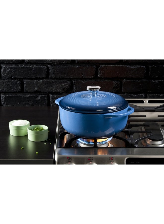 LODGE Quart Enameled Cast Iron Dutch Oven And Lid Blue 35.56 x 17.78 x 30.48cm  - Image 2