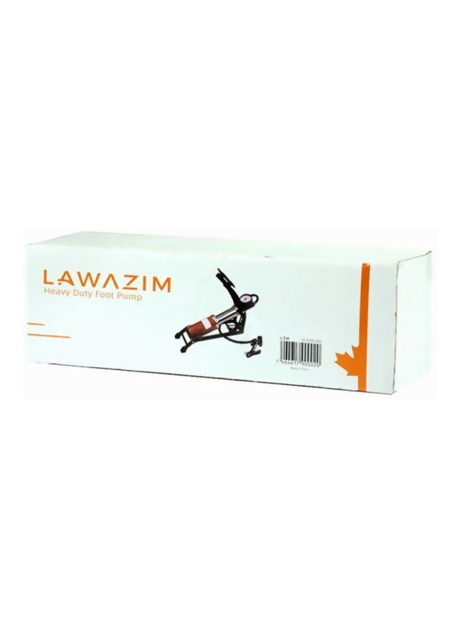 LAWAZIM Multipurpose Heavy Duty Foot Air Pump Red/Black/Silver - Image 5