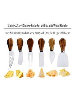 Generic 6-Piece Cheese Knife Set Brown/Silver  - Image 4